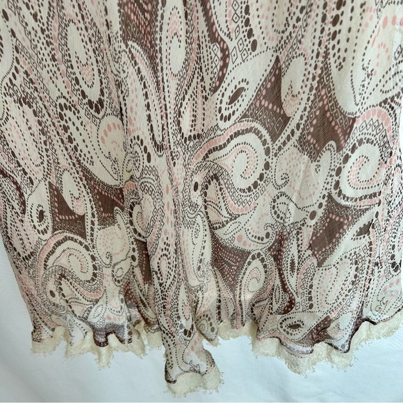 Luciano Dante silk midi dress 12 Y2K short sleeve summer casual babydoll cream - Picture 3 of 8